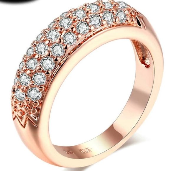 Janice Pave Wedding Band with AAA CZ Diamonds - Picture 1 of 16